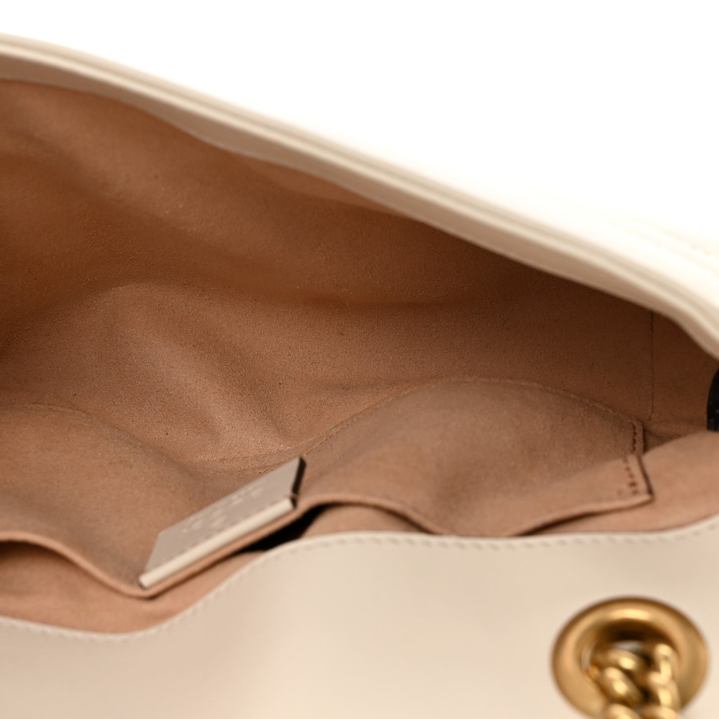 Calfskin Matelasse Mini GG Marmont Shoulder Bag White