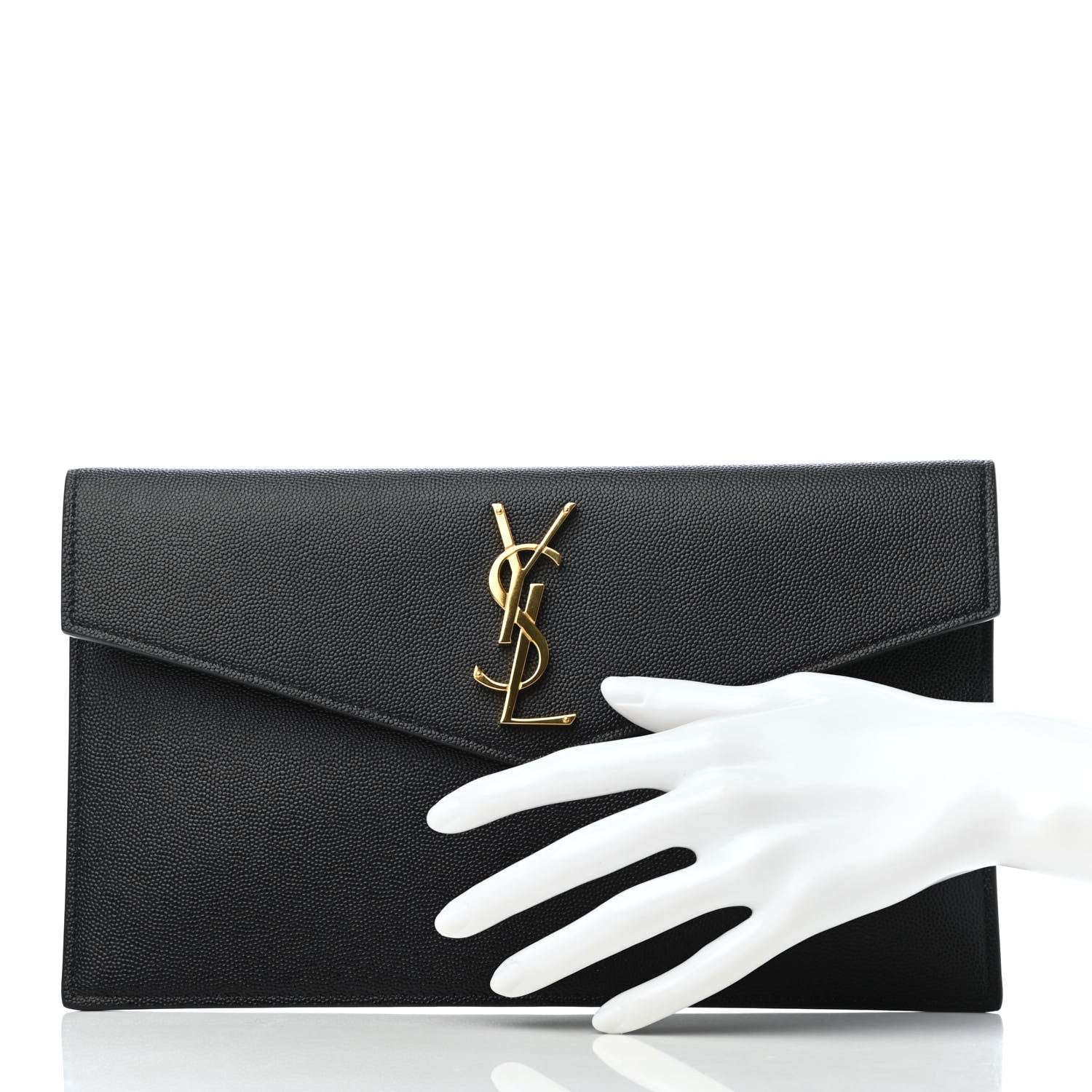Saint Laurent Grain De Poudre Uptown Pouch Black 2 of 7