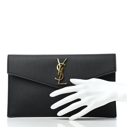 Saint Laurent Grain De Poudre Uptown Pouch Black 2 of 7