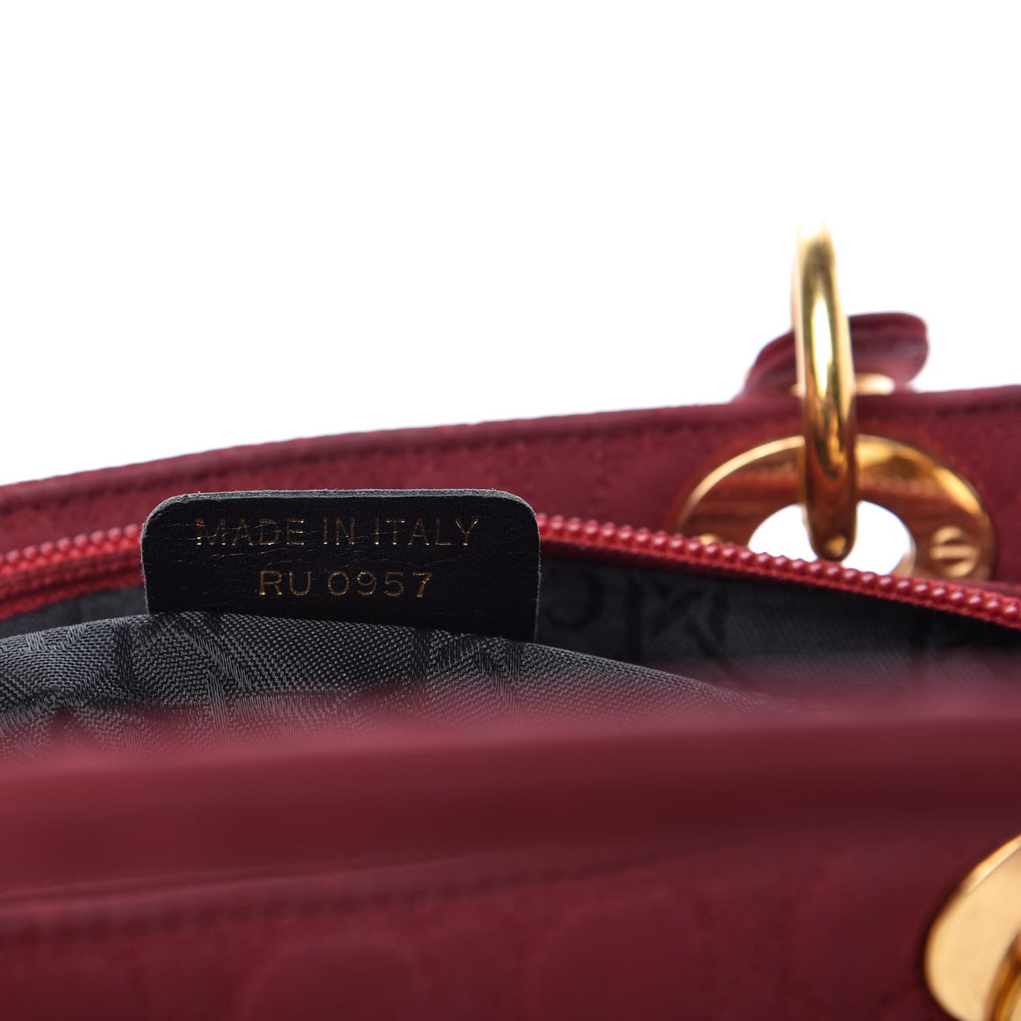 Nylon Cannage Medium Lady Dior Red