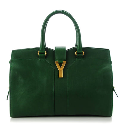 Saint Laurent Sheepskin Medium Cabas ChYc Tartan Green 1 of 7