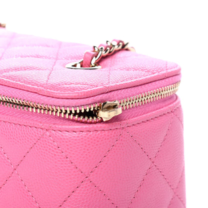 Chanel Caviar Quilted Small Vanity Case With Chain Pink 5 of 5