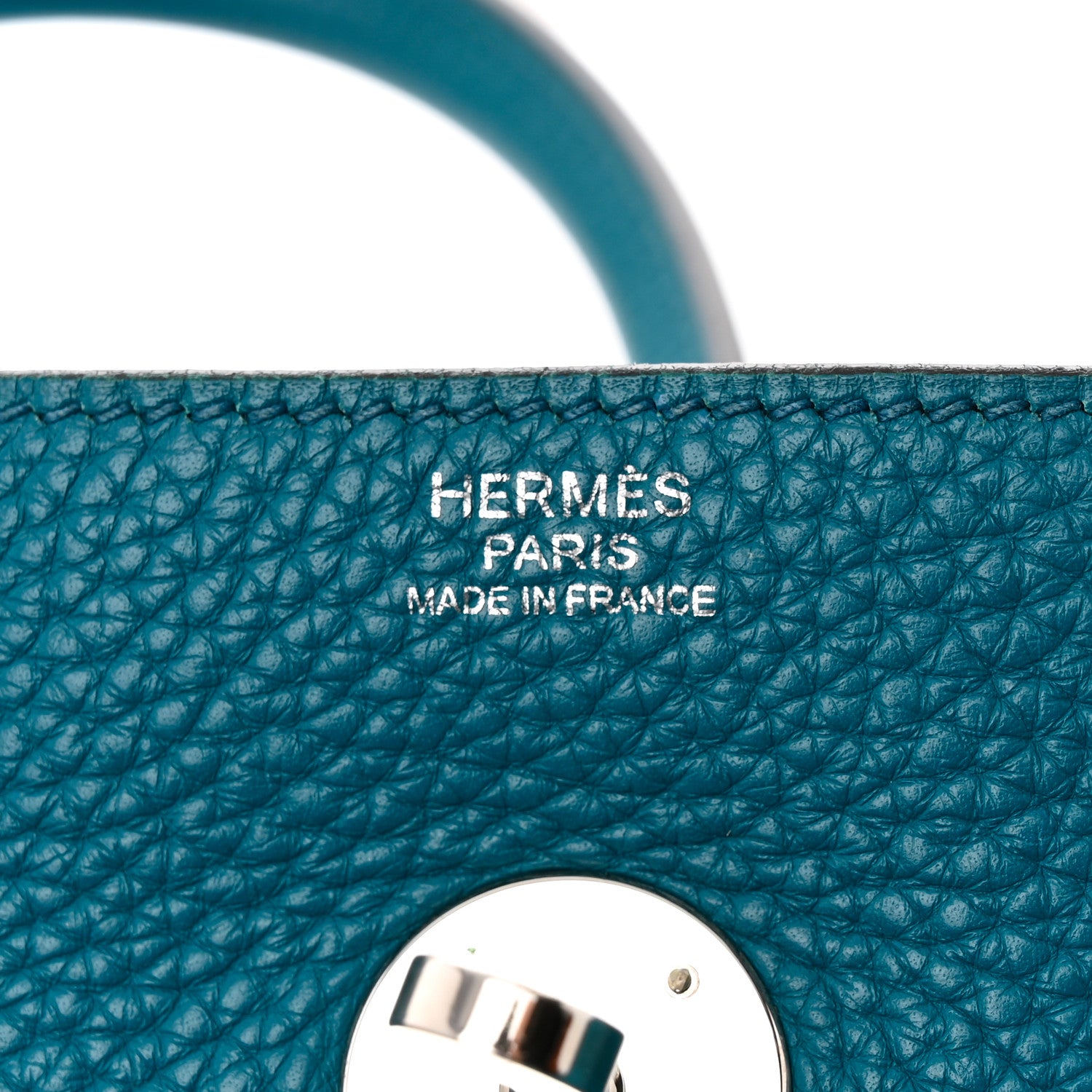 Hermes Taurillon Clemence Lindy 30 Bleu Paon 6 of 10