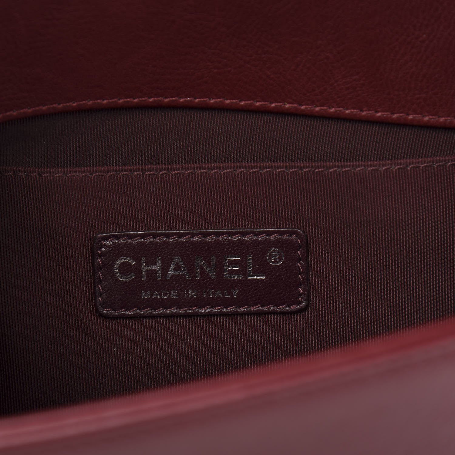 Chanel Calfskin Double Stitch Medium Boy Flap Burgundy 6 of 11