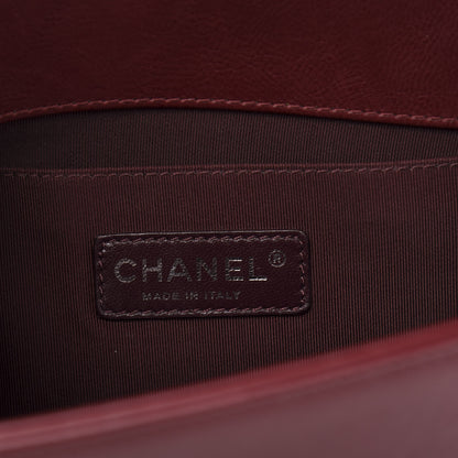 Chanel Calfskin Double Stitch Medium Boy Flap Burgundy 6 of 11