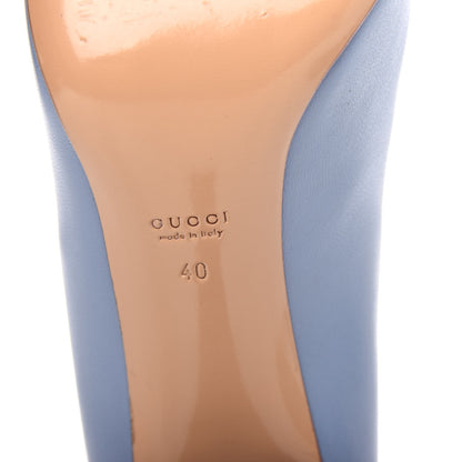 Gucci Nappa Logo Plate Pumps 40 Pastel Blue 9 of 11
