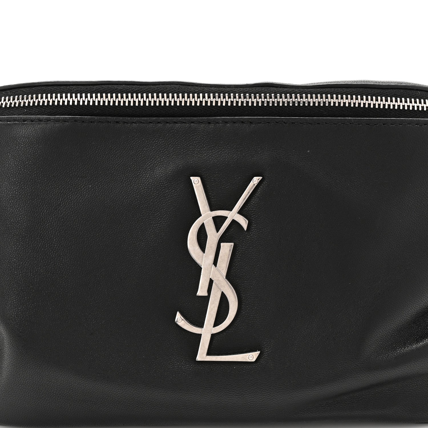 Saint Laurent Calfskin Monogram Belt Bag Black 8 of 11