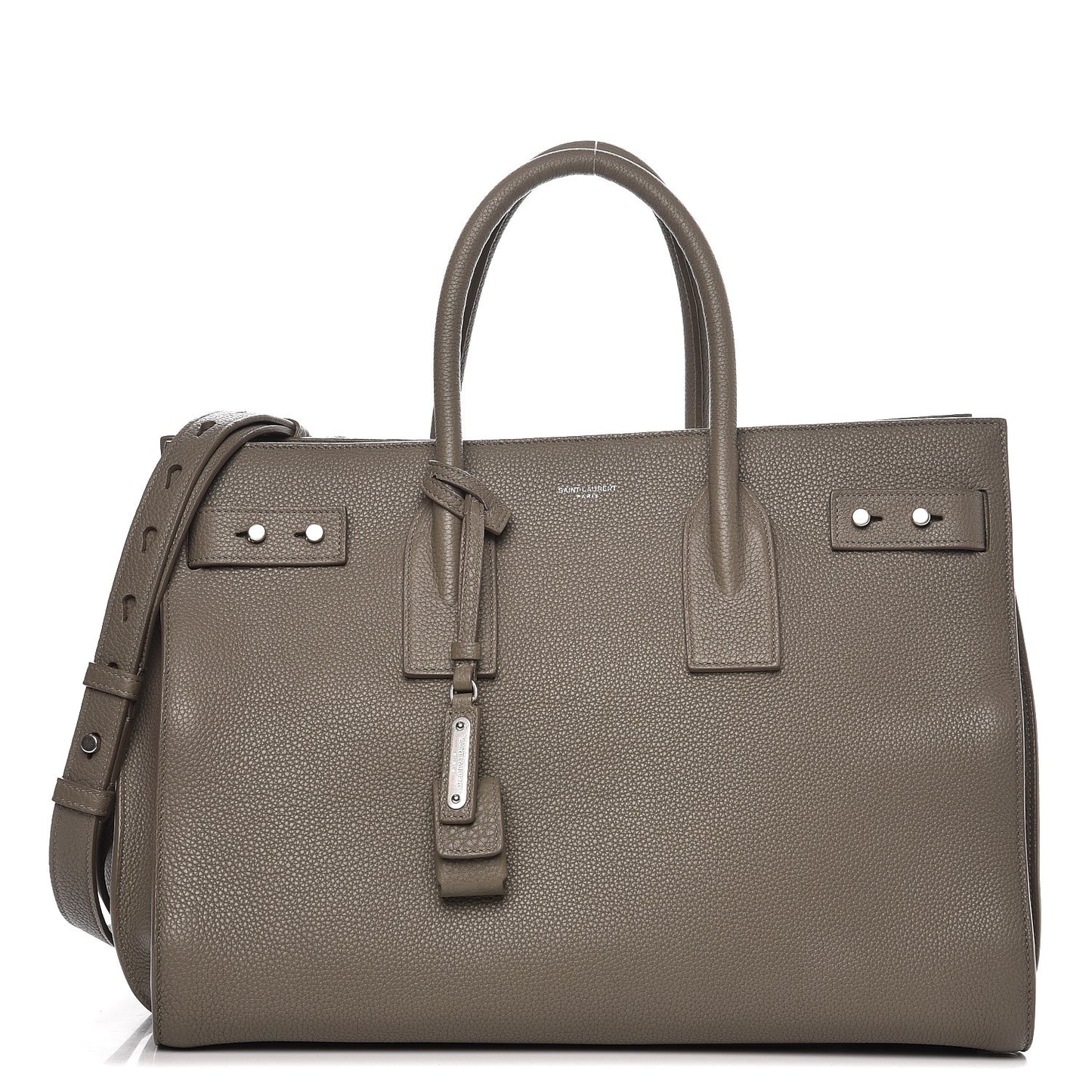 Grained Calfskin Medium Supple Sac De Jour Kaki Militaire