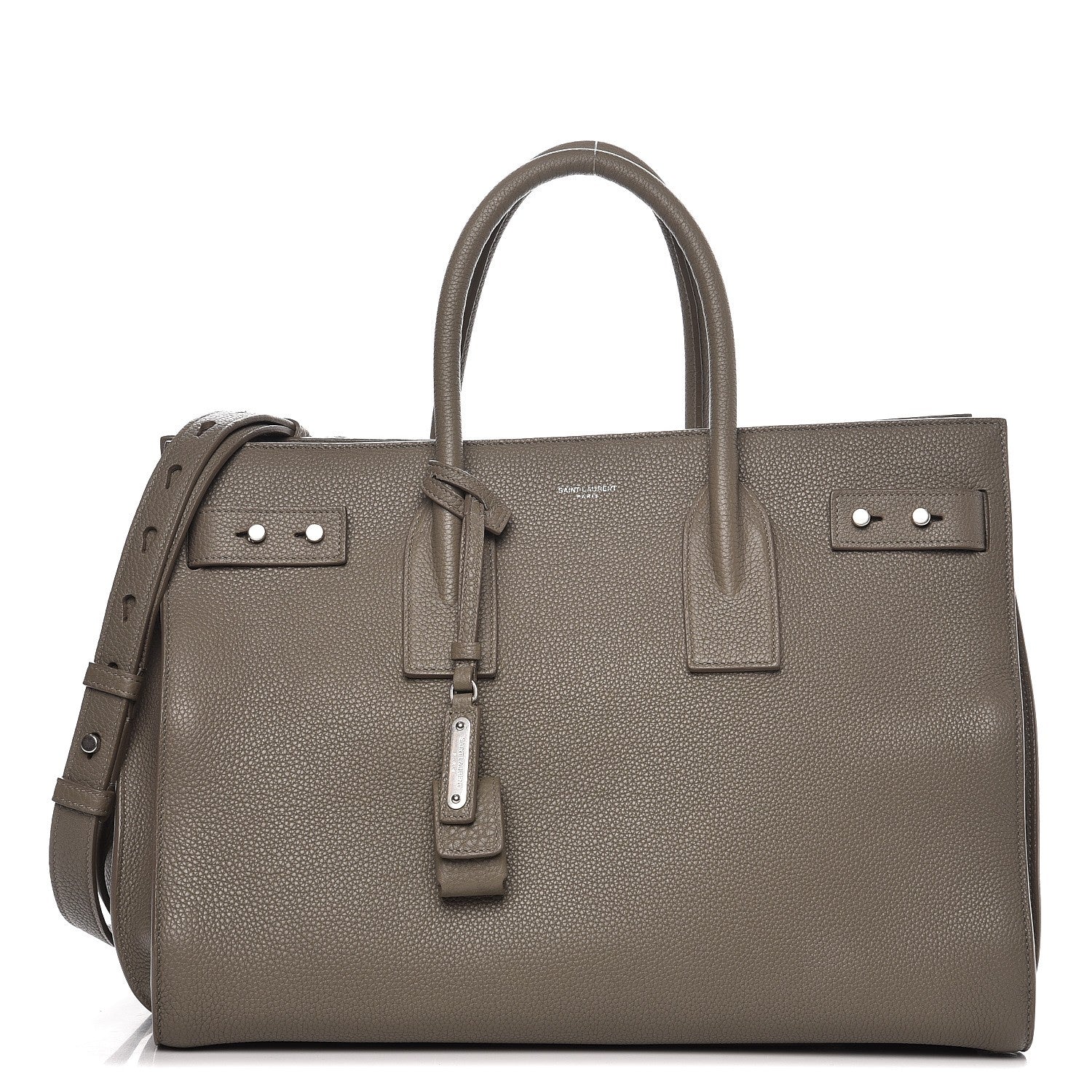 Saint Laurent Grained Calfskin Medium Supple Sac De Jour Kaki Militaire 1 of 9