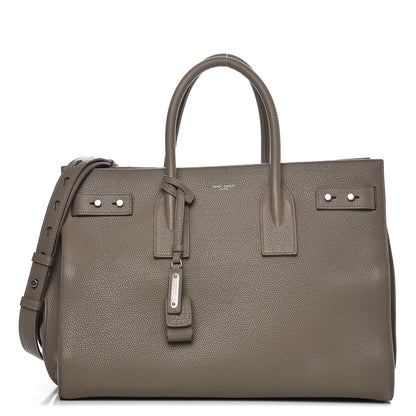 Saint Laurent Grained Calfskin Medium Supple Sac De Jour Kaki Militaire 1 of 9