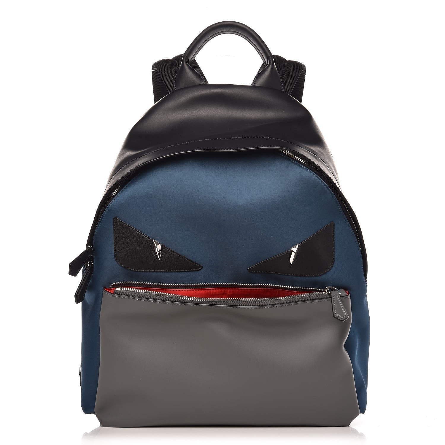 Fendi Nylon Vitello Elite Bag Bug Backpack Marine Acciao 1 of 10