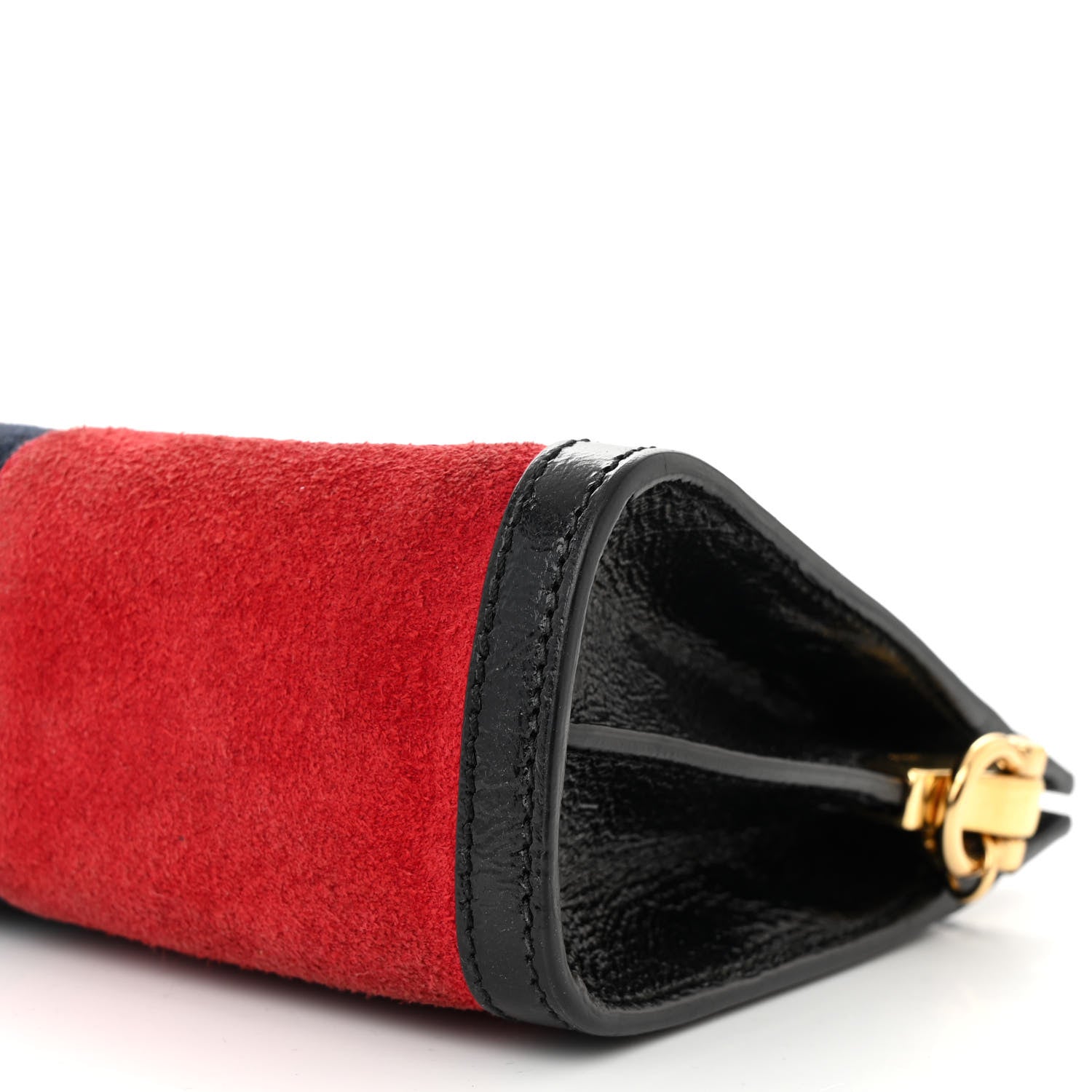 Gucci Suede Patent Web Small Ophidia Chain Shoulder Bag Hibiscus Red Black 10 of 11