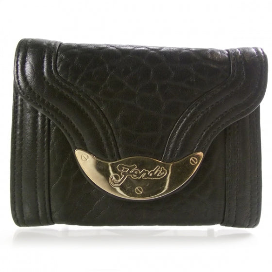 Fendi Nappa French Flap Wallet Black 1 of 9
