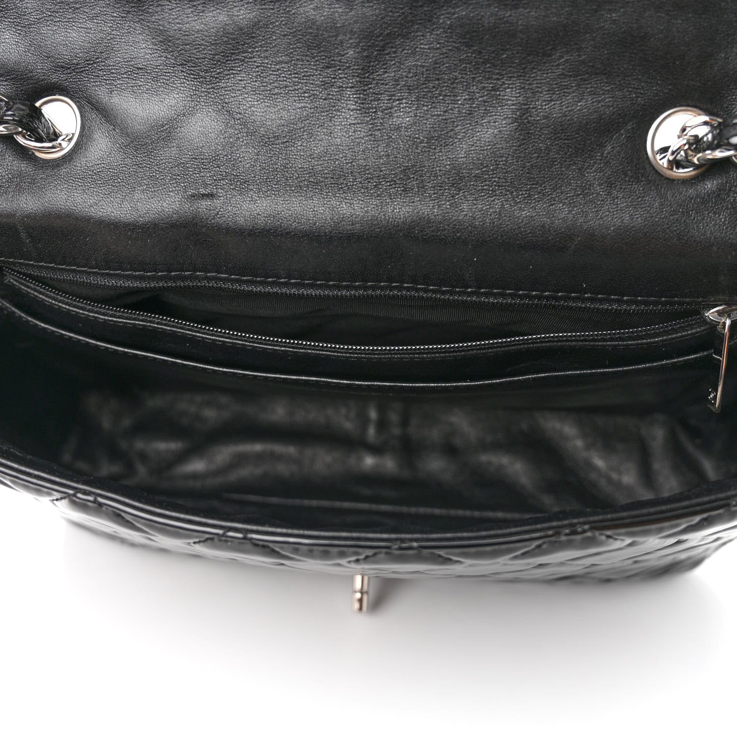 Chanel Patent Quilted Jumbo Single Flap Black 13 of 13