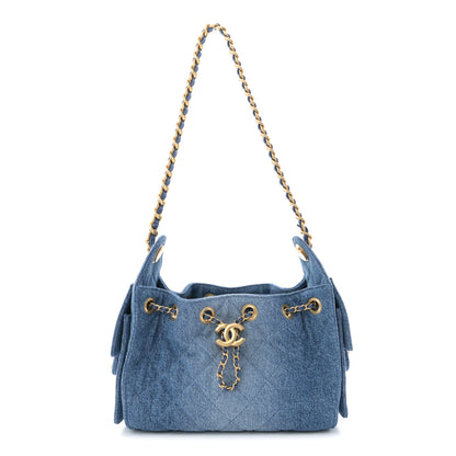 Chanel Washed Denim Quilted Mini Chanel 25 Handbag Blue 2 of 19