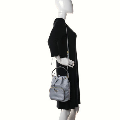 Prada Re-Nylon Saffiano Mini Bucket Crossbody Bag Fiordaliso 2 of 10