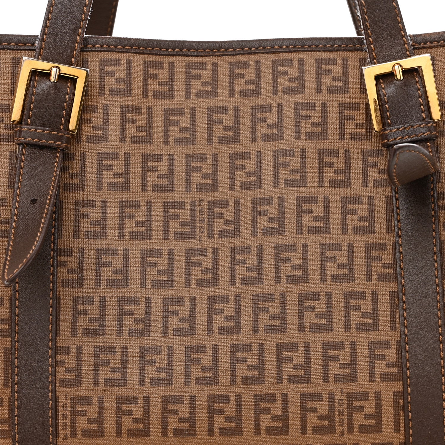 Fendi Zucchino Spalmati Vitello Tote Nocciola Castagna 10 of 13