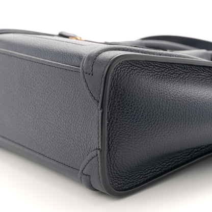 Celine Drummed Calfskin Nano Luggage Navy Blue 10 of 10