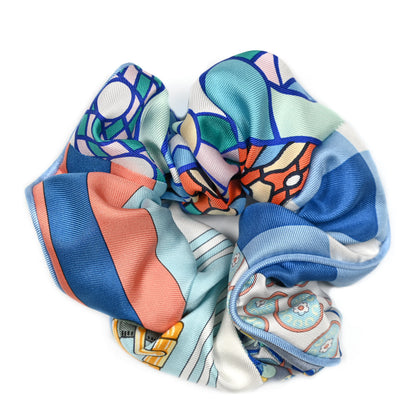 Hermes Silk Patchwork Claudia Scrunchie Multicolore 1 of 3