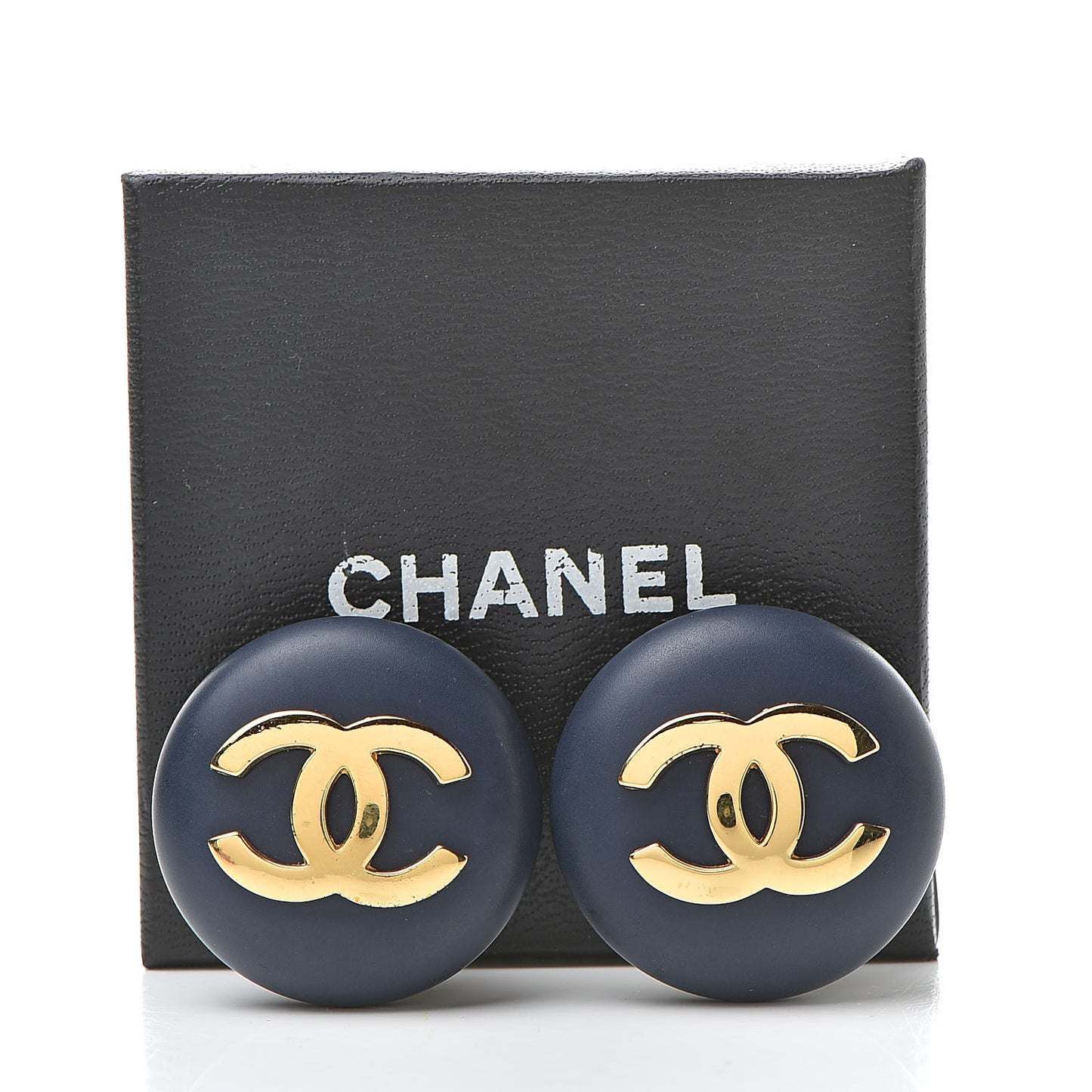 CC Clip On Earrings Navy Gold