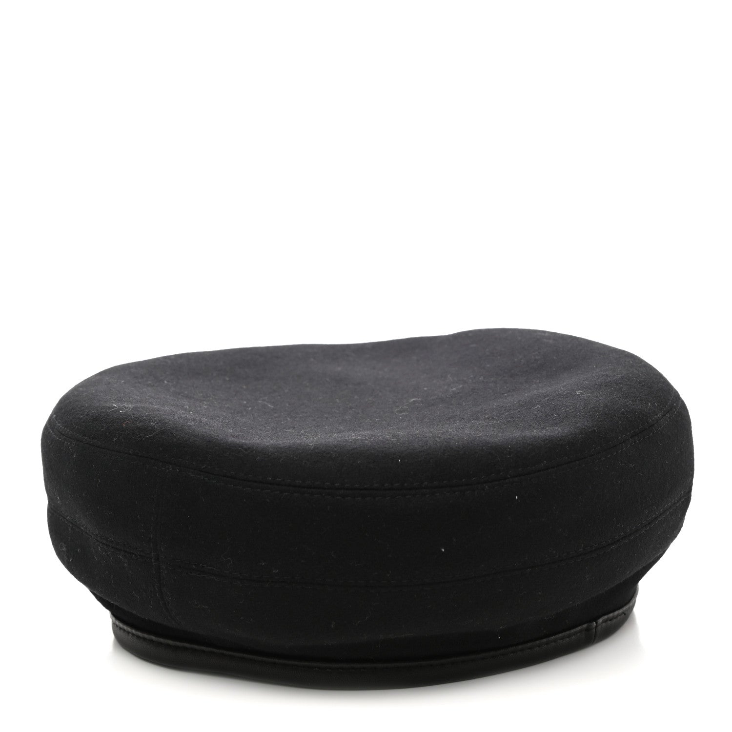Hermes Cashmere Lambskin Saint Honore Beret 57 Black 1 of 8