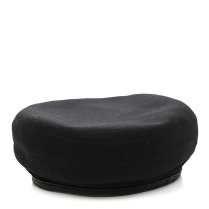Hermes Cashmere Lambskin Saint Honore Beret 57 Black 1 of 8
