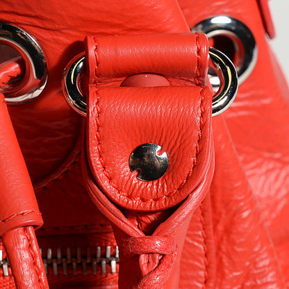 Balenciaga Matte Goatskin Rubber Covered Classic Hardware Mini Pompon Rouge Coquelicot Rouge Braise 9 of 11