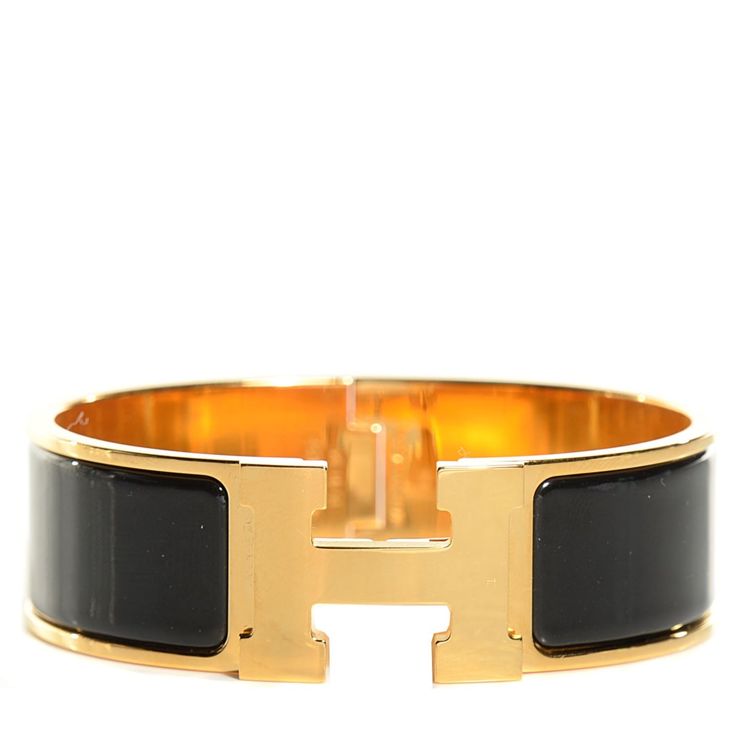 Enamel Wide Clic Clac H Bracelet GM Black