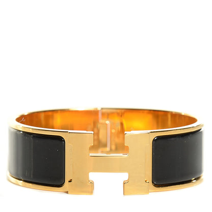 Hermes Enamel Wide Clic Clac H Bracelet GM Black 1 of 5