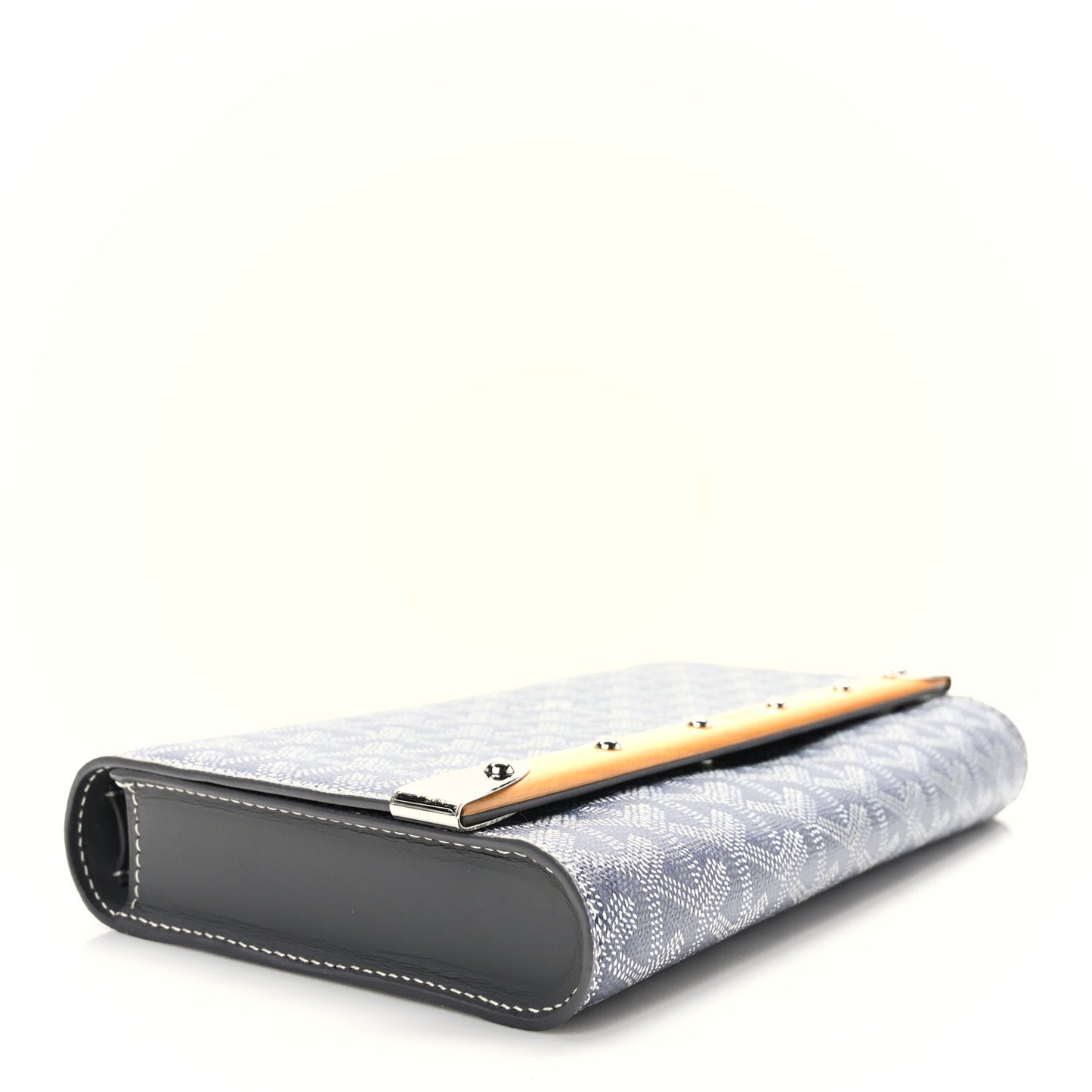 Goyardine Monte Carlo Bois Clutch With Strap Gray