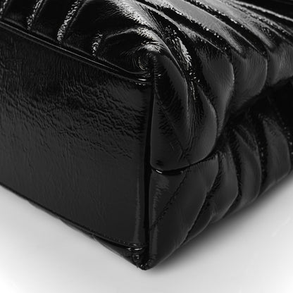 Saint Laurent Patent Y Quilted Monogram Medium Loulou Chain Satchel Black 8 of 8