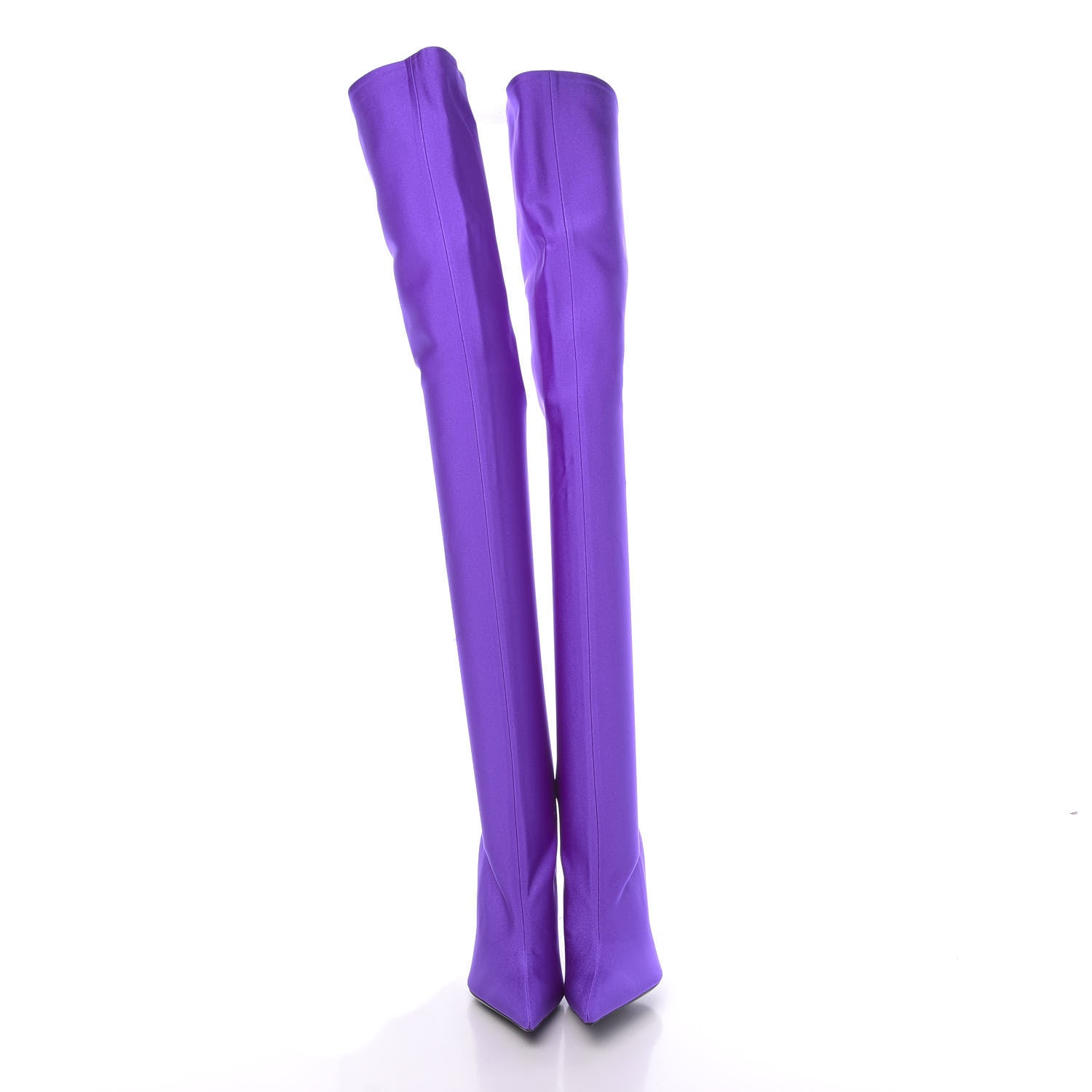 Balenciaga Spandex Pointed Toe Knife Thigh High Boots 37 Violet 2 of 7