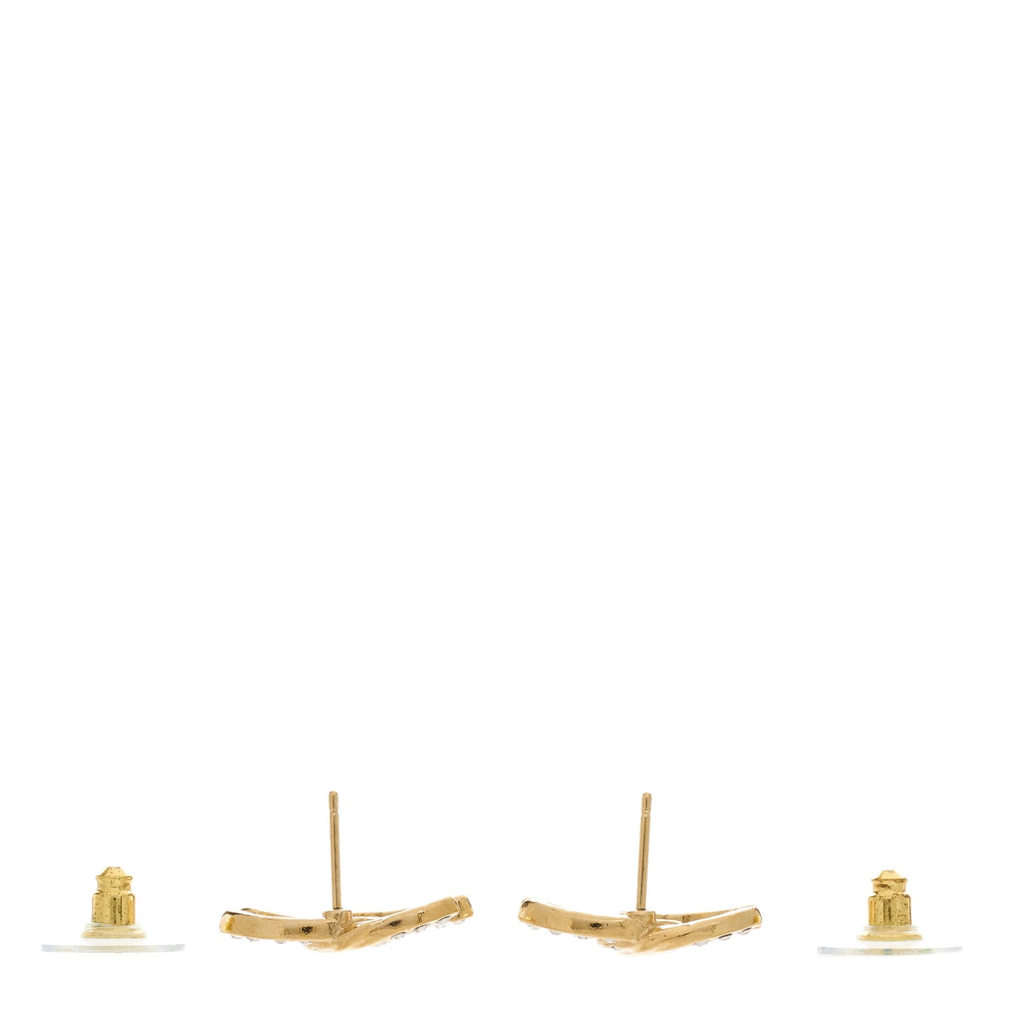 Crystal Twist CC Earrings Gold