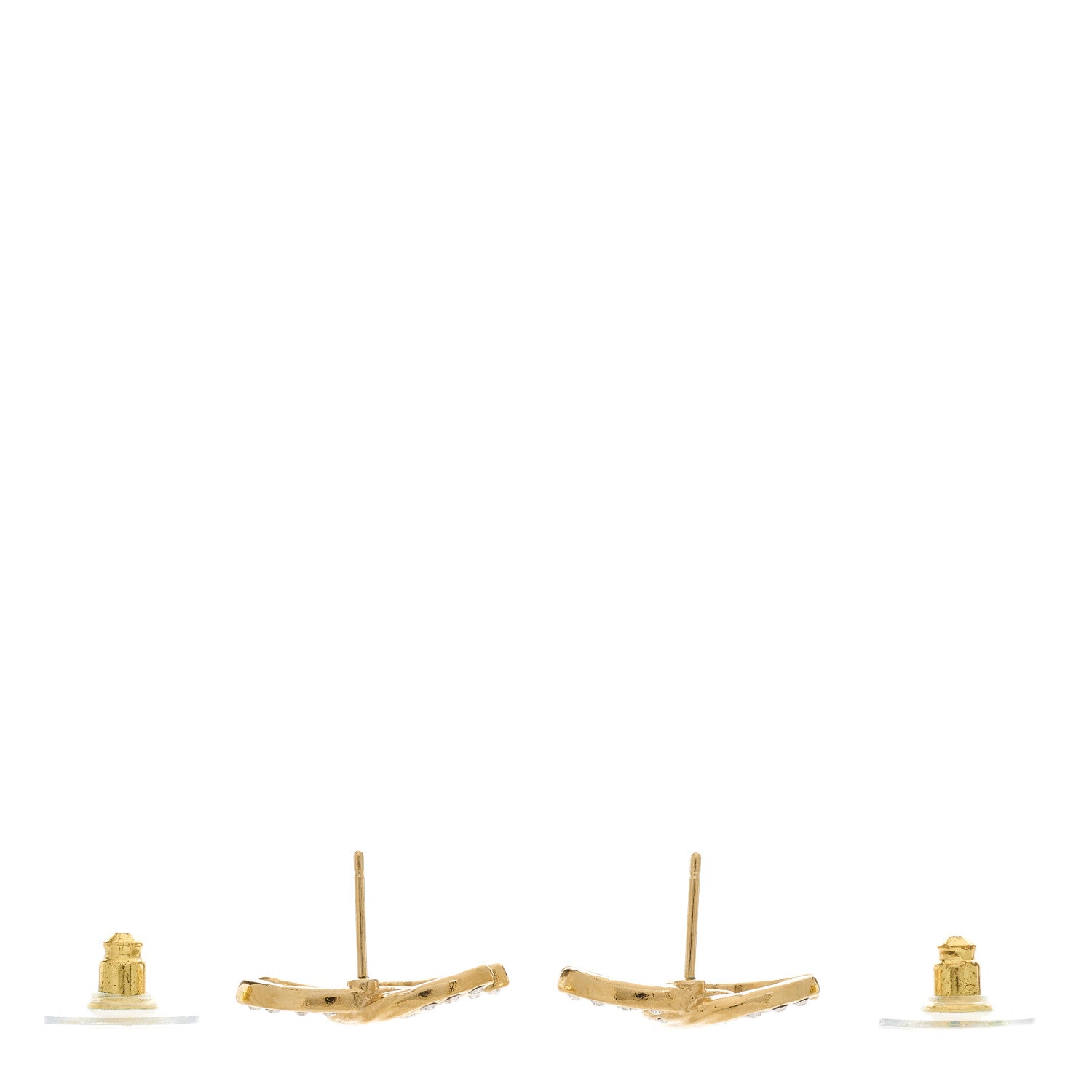 Chanel Crystal Twist CC Earrings Gold 3 of 5