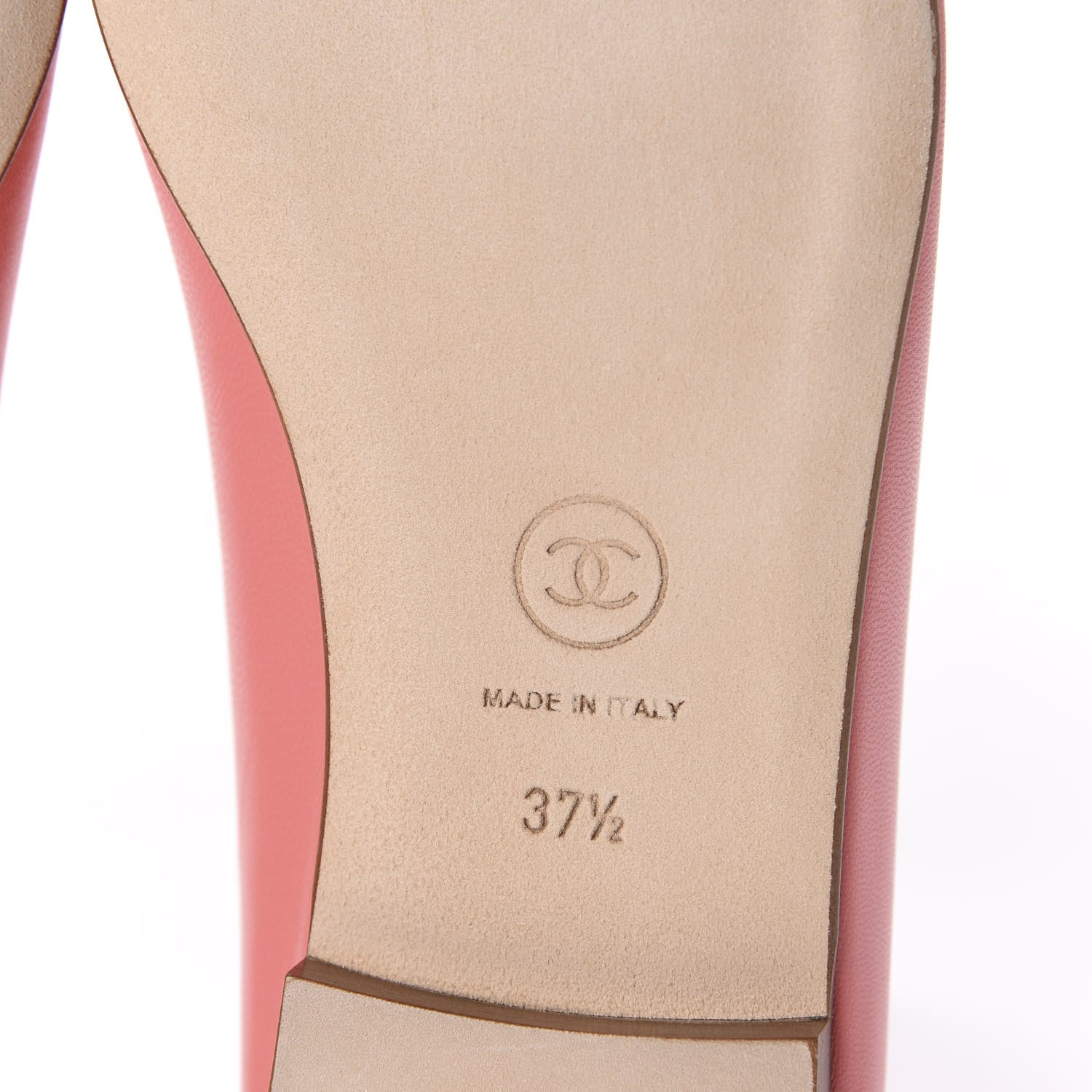 Chanel Lambskin Cap Toe CC Ballerina Flats 37.5 Pink 9 of 11