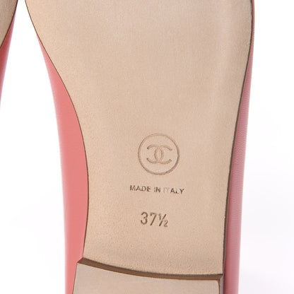Chanel Lambskin Cap Toe CC Ballerina Flats 37.5 Pink 9 of 11