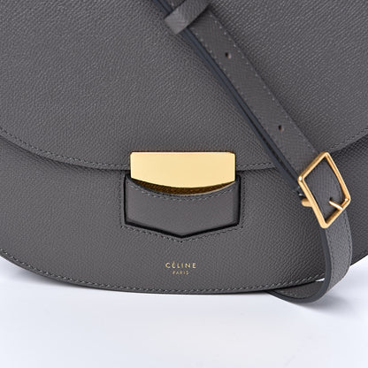 Celine Grained Calfskin Compact Trotteur Stone 10 of 10