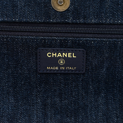 Chanel Denim Quilted Chanel 19 Wallet On Chain WOC Blue 7 of 10