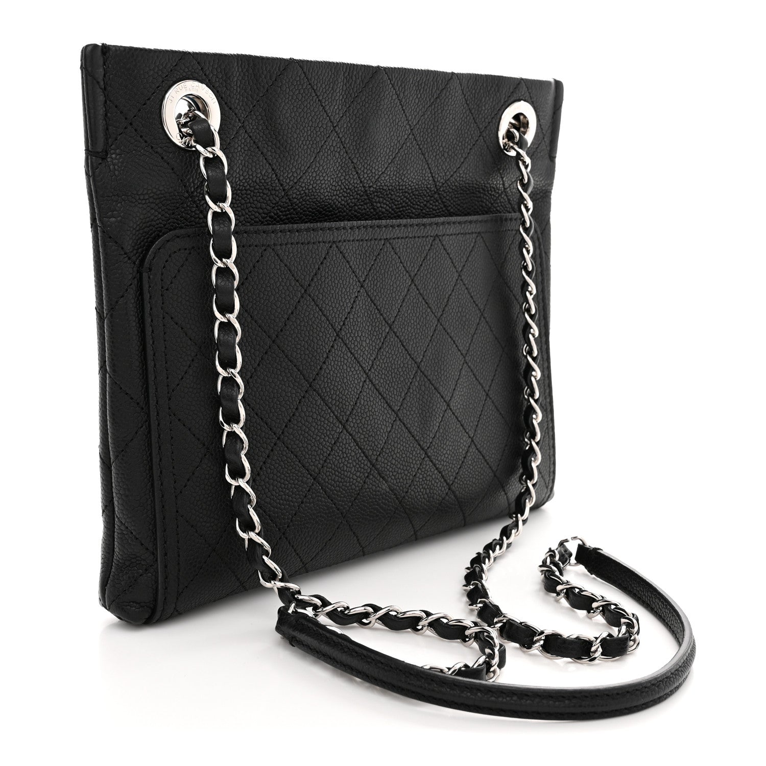 Chanel Caviar Stitched Small CC Pocket Shoulder Black 3 of 11