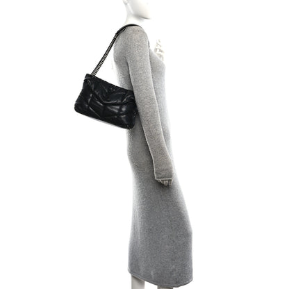 Saint Laurent Lambskin Quilted Toy Loulou Puffer Monogram Monochrome Chain Satchel Black 3 of 23