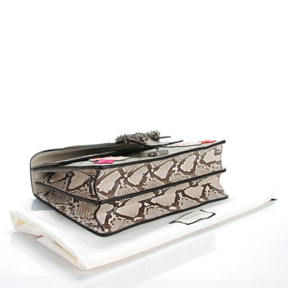 Gucci GG Supreme Monogram Python Flower Embroidered Medium Dionysus Shoulder Bag Beige Orange 4 of 7