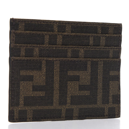 Fendi Glazed Fabric FF 1974 Roma Amor Card Holder Tobacco Limone 3 of 7