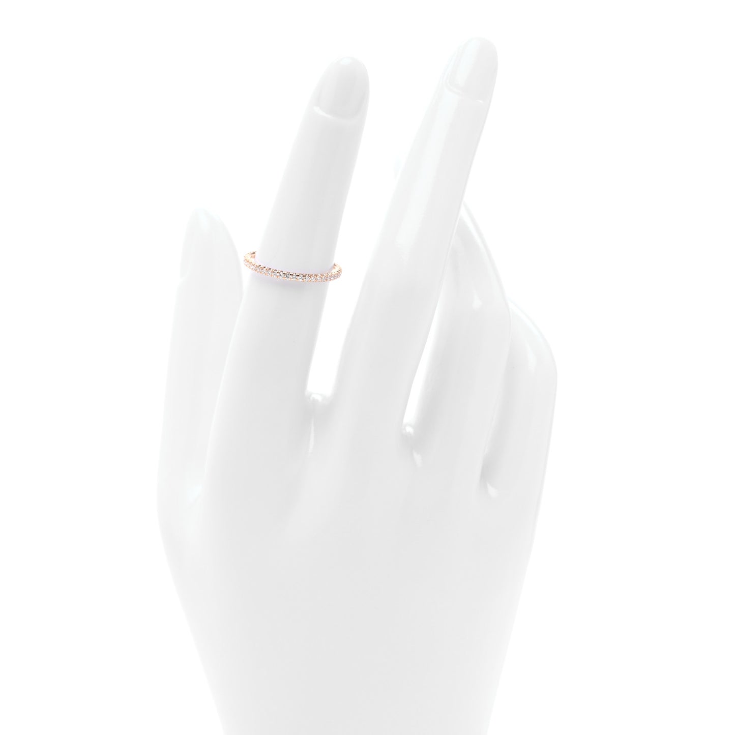 18K Pink Gold Diamond 1.5mm Etincelle de Cartier Wedding Band Ring 50 5.25