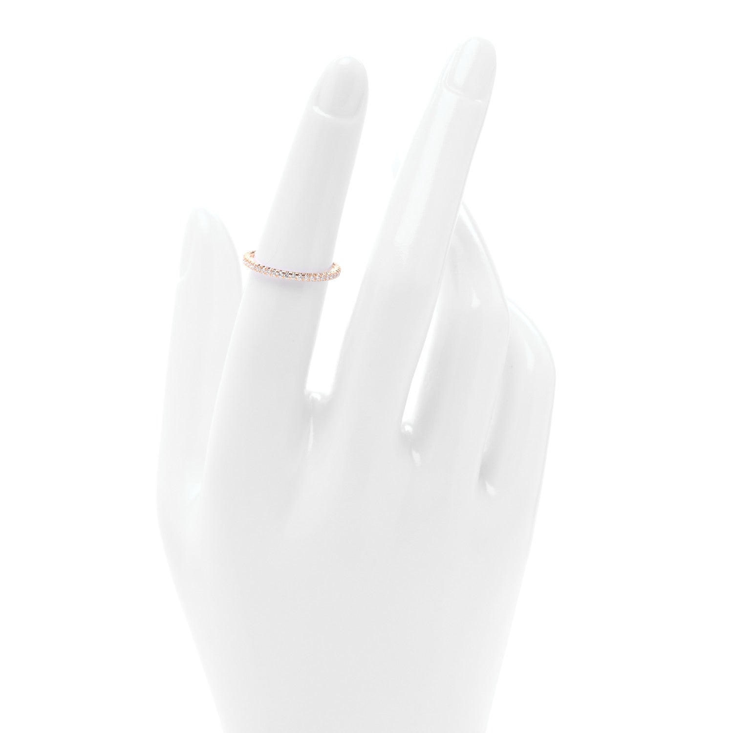 Cartier 18K Pink Gold Diamond 1.5mm Etincelle de Cartier Wedding Band Ring 50 5.25 2 of 5