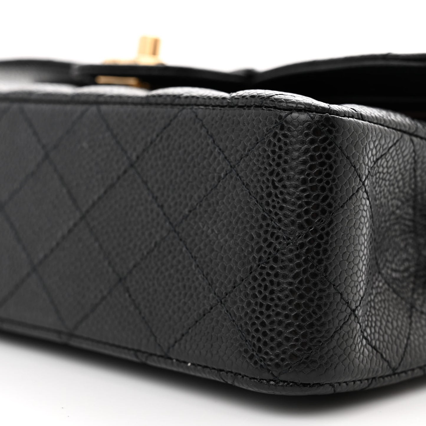 Caviar Quilted Small Double Flap Black