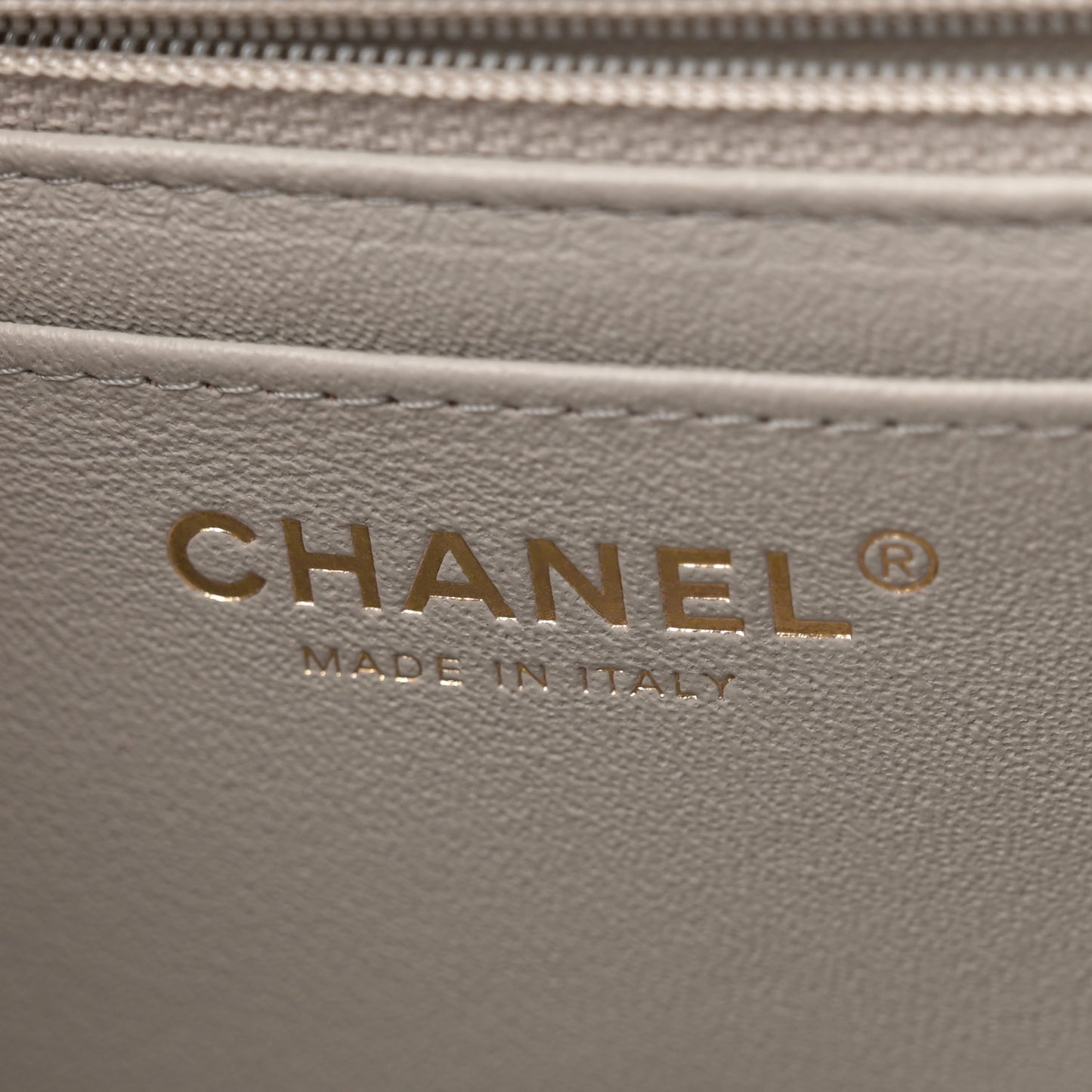 Lambskin Quilted Mini Square Flap Grey