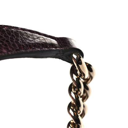 Gucci Metallic Cellarius Calfskin Medium Soho Chain Shoulder Bag Classic Burgundy 10 of 11