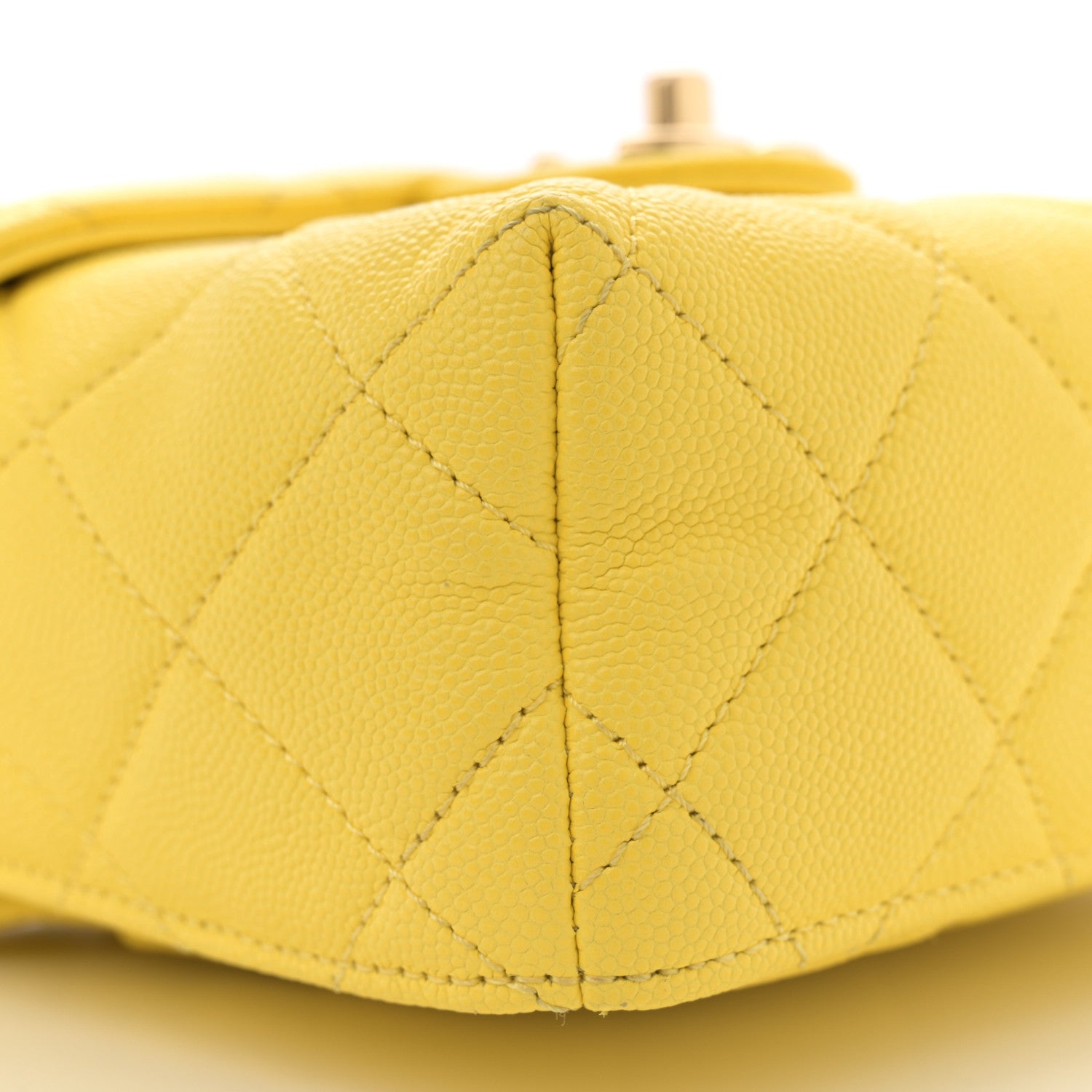 Chanel Caviar Quilted Handy Box Vanity Case Yellow 1666180