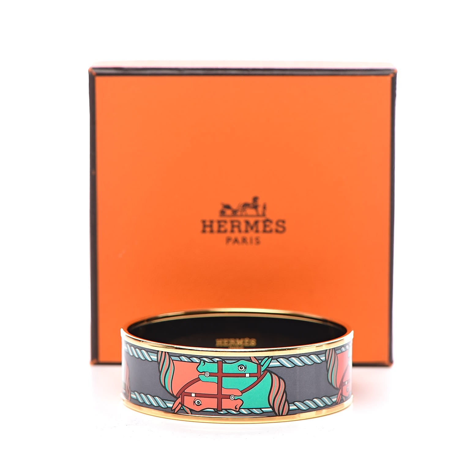 Hermes Enamel Printed Wide Quadrige Bracelet 62 6 of 6