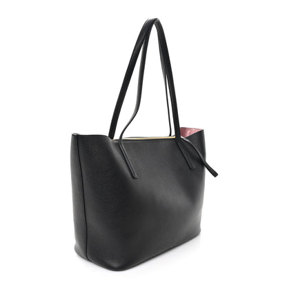 Salvatore Ferragamo Grainy Calfskin Gancio City Tote Black 4 of 10